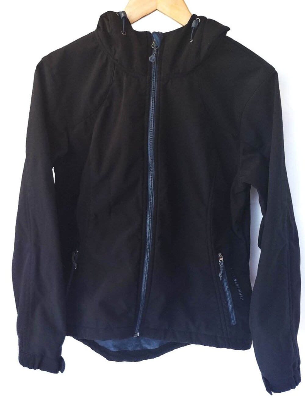 Black Diamond Jacket Womens Small Black Softshell Fleece Lined Hooded Outdoor